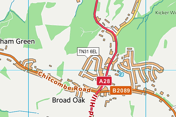 TN31 6EL map - OS VectorMap District (Ordnance Survey)