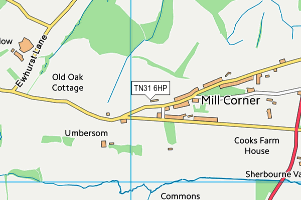 TN31 6HP map - OS VectorMap District (Ordnance Survey)