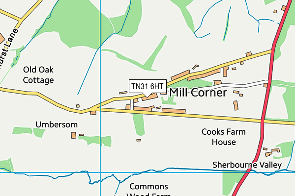 TN31 6HT map - OS VectorMap District (Ordnance Survey)