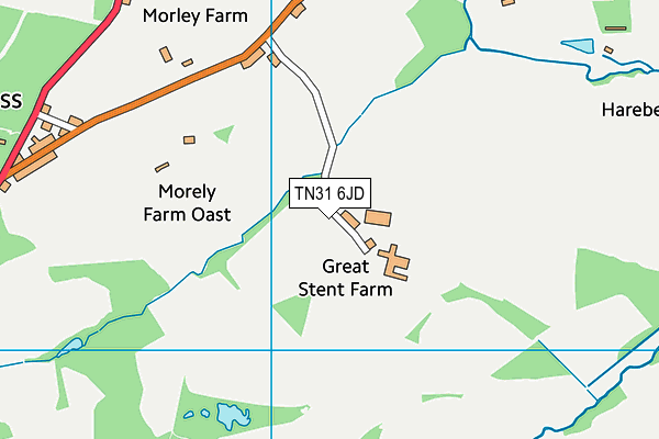 TN31 6JD map - OS VectorMap District (Ordnance Survey)