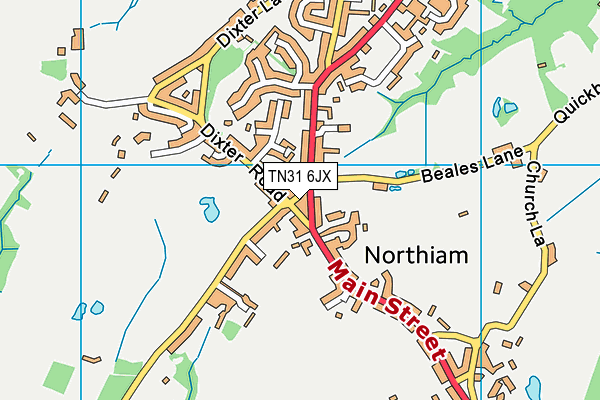 TN31 6JX map - OS VectorMap District (Ordnance Survey)