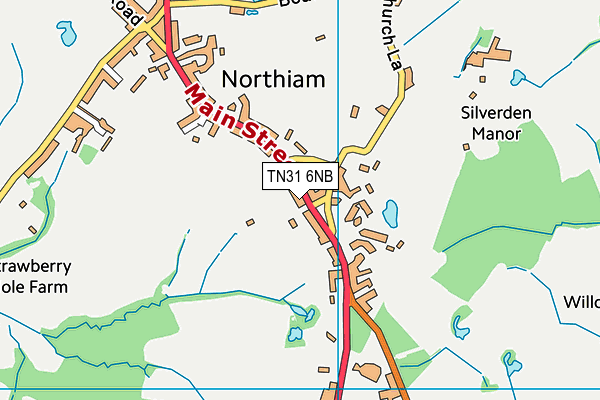 The Pretious Sports Hall Northiam map (TN31 6NB) - OS VectorMap District (Ordnance Survey)