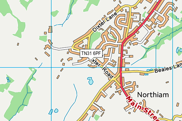 TN31 6PF map - OS VectorMap District (Ordnance Survey)