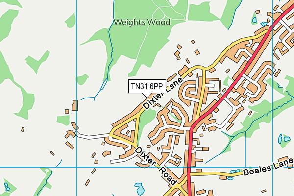 TN31 6PP map - OS VectorMap District (Ordnance Survey)
