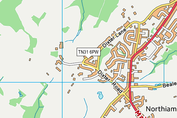 TN31 6PW map - OS VectorMap District (Ordnance Survey)
