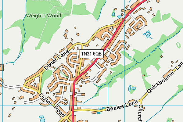 TN31 6QB map - OS VectorMap District (Ordnance Survey)