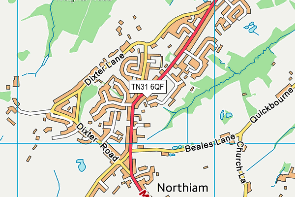 TN31 6QF map - OS VectorMap District (Ordnance Survey)