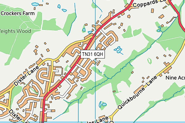 TN31 6QH map - OS VectorMap District (Ordnance Survey)