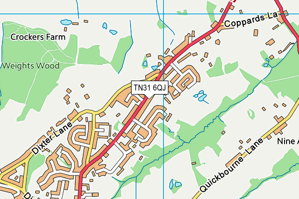 TN31 6QJ map - OS VectorMap District (Ordnance Survey)