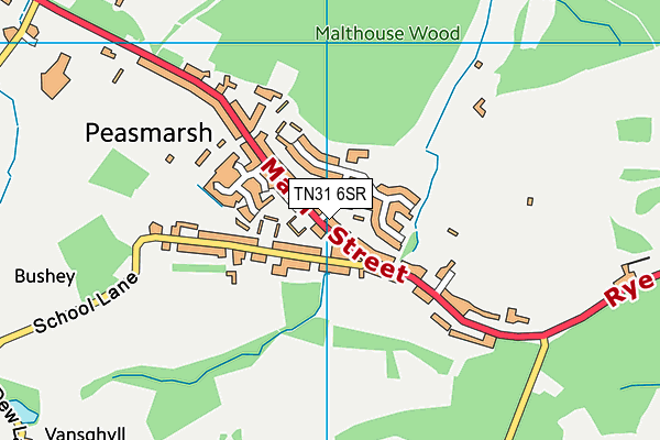 TN31 6SR map - OS VectorMap District (Ordnance Survey)