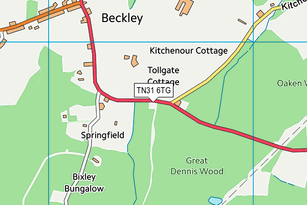 TN31 6TG map - OS VectorMap District (Ordnance Survey)