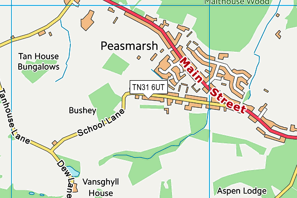 TN31 6UT map - OS VectorMap District (Ordnance Survey)