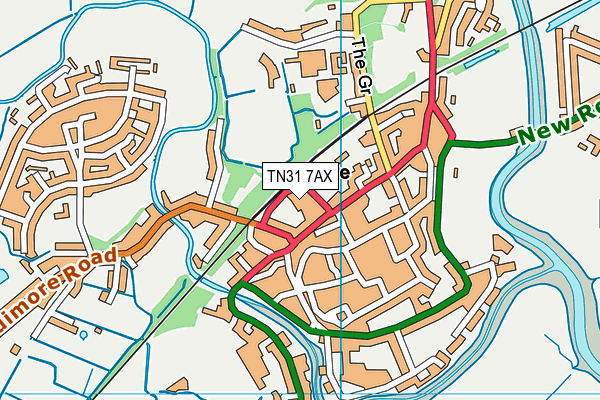 TN31 7AX map - OS VectorMap District (Ordnance Survey)