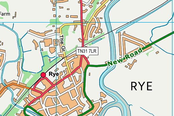 Rye Cricket Salts map (TN31 7LR) - OS VectorMap District (Ordnance Survey)
