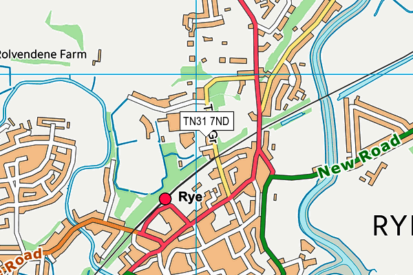 Rye Sports Centre map (TN31 7ND) - OS VectorMap District (Ordnance Survey)