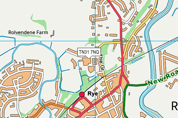 Rye College map (TN31 7NQ) - OS VectorMap District (Ordnance Survey)