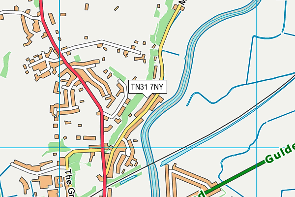 Rye Lawn Tennis And Squash Club map (TN31 7NY) - OS VectorMap District (Ordnance Survey)