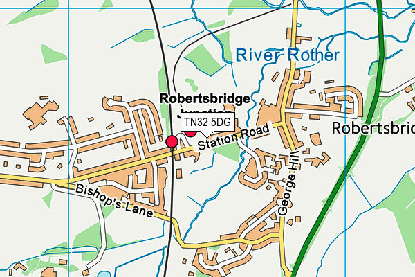 Station Road Playing Field (Robertsbridge) map (TN32 5DG) - OS VectorMap District (Ordnance Survey)