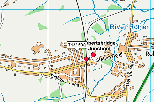 TN32 5DQ map - OS VectorMap District (Ordnance Survey)