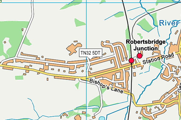 TN32 5DT map - OS VectorMap District (Ordnance Survey)