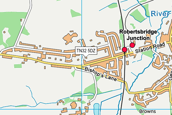 TN32 5DZ map - OS VectorMap District (Ordnance Survey)