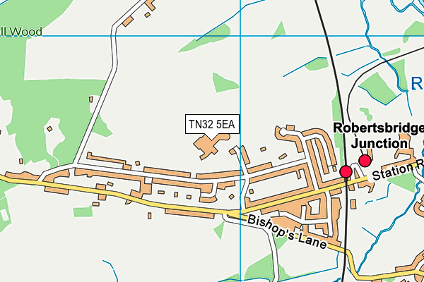 TN32 5EA map - OS VectorMap District (Ordnance Survey)