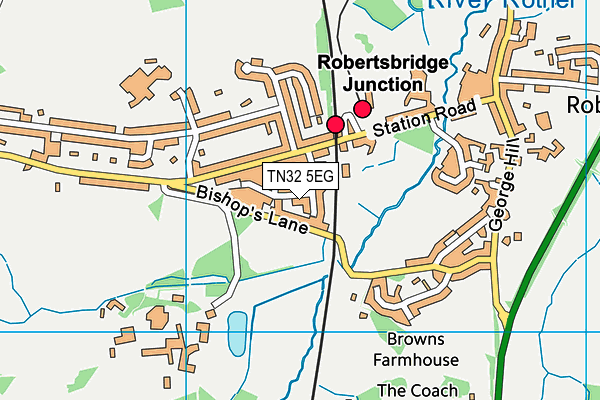 TN32 5EG map - OS VectorMap District (Ordnance Survey)