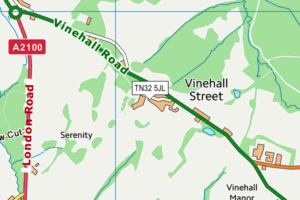 Vinehall School map (TN32 5JL) - OS VectorMap District (Ordnance Survey)