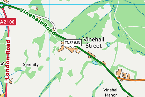 TN32 5JN map - OS VectorMap District (Ordnance Survey)