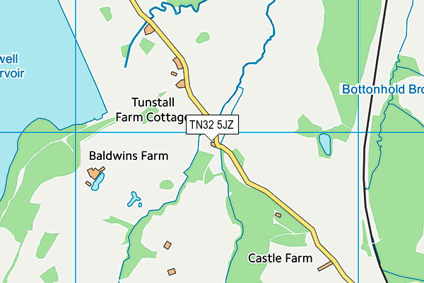 TN32 5JZ map - OS VectorMap District (Ordnance Survey)