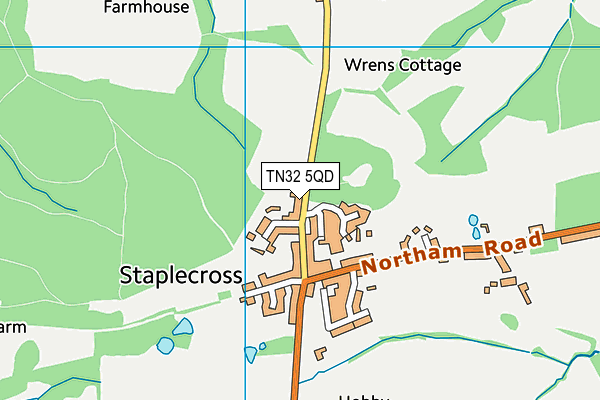 Staplecross Methodist Primary School map (TN32 5QD) - OS VectorMap District (Ordnance Survey)
