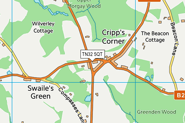 TN32 5QT map - OS VectorMap District (Ordnance Survey)