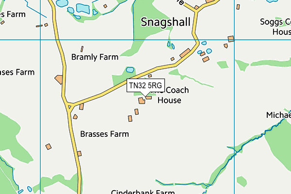 TN32 5RG map - OS VectorMap District (Ordnance Survey)