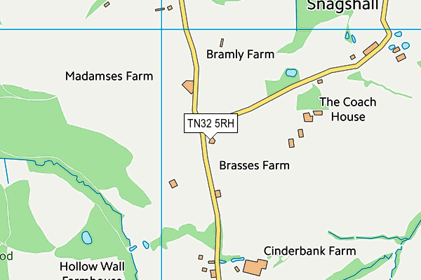 TN32 5RH map - OS VectorMap District (Ordnance Survey)