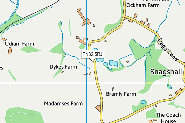 TN32 5RJ map - OS VectorMap District (Ordnance Survey)