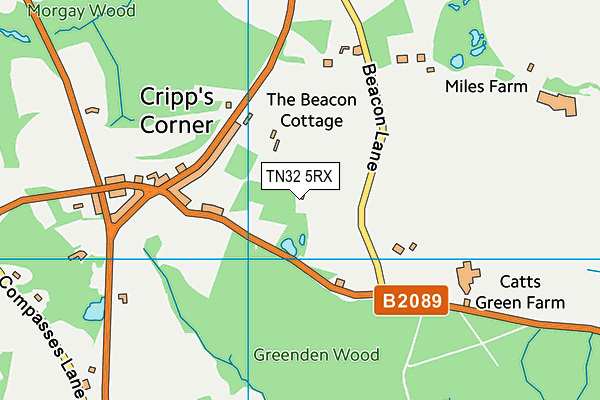 TN32 5RX map - OS VectorMap District (Ordnance Survey)