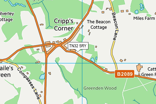 TN32 5RY map - OS VectorMap District (Ordnance Survey)