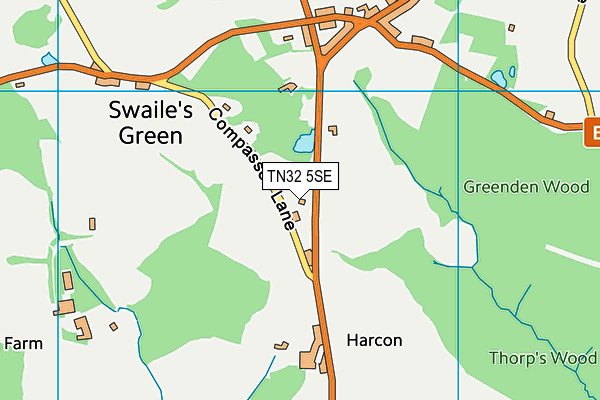 TN32 5SE map - OS VectorMap District (Ordnance Survey)