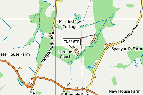 TN32 5TF map - OS VectorMap District (Ordnance Survey)