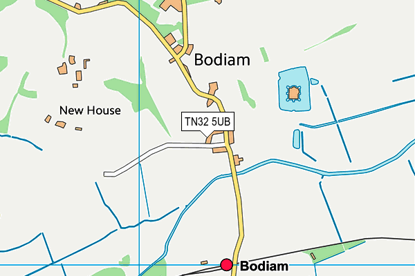 Bodiam Recreation Ground map (TN32 5UB) - OS VectorMap District (Ordnance Survey)