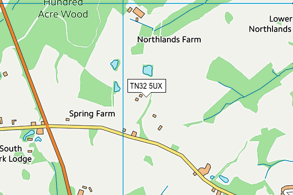 TN32 5UX map - OS VectorMap District (Ordnance Survey)