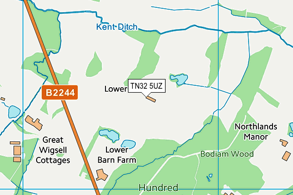 TN32 5UZ map - OS VectorMap District (Ordnance Survey)