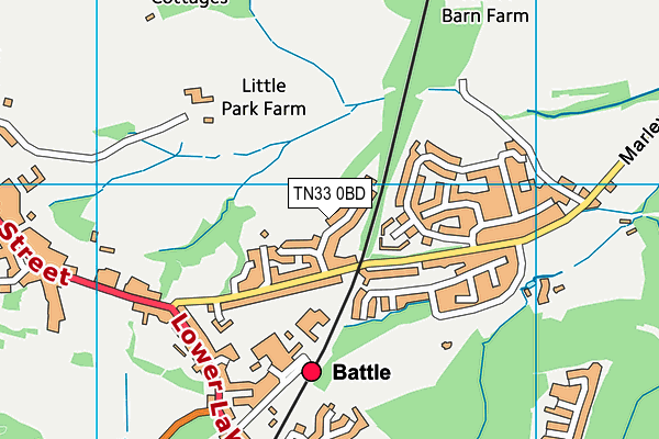 TN33 0BD map - OS VectorMap District (Ordnance Survey)