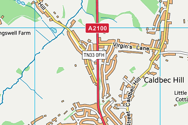 TN33 0FH map - OS VectorMap District (Ordnance Survey)