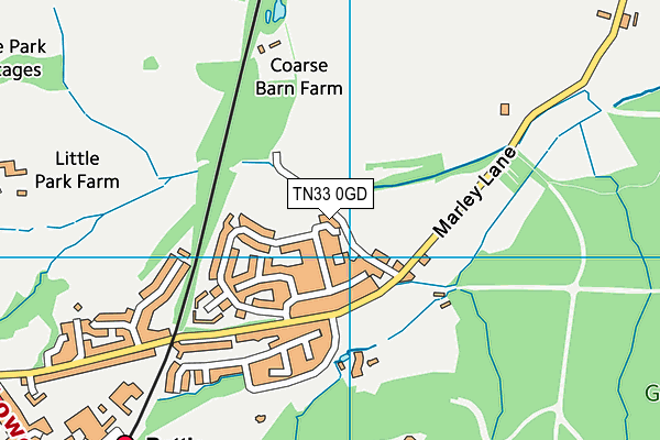 TN33 0GD map - OS VectorMap District (Ordnance Survey)