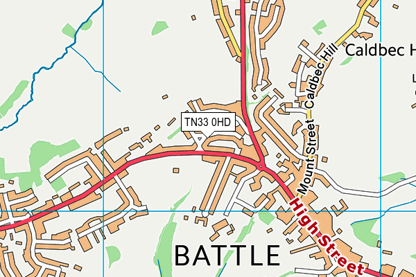 Battle Recreation Ground map (TN33 0HD) - OS VectorMap District (Ordnance Survey)
