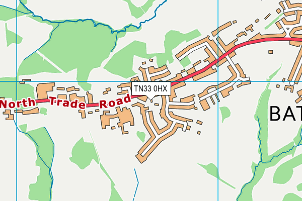 TN33 0HX map - OS VectorMap District (Ordnance Survey)