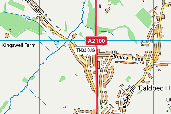 TN33 0JG map - OS VectorMap District (Ordnance Survey)