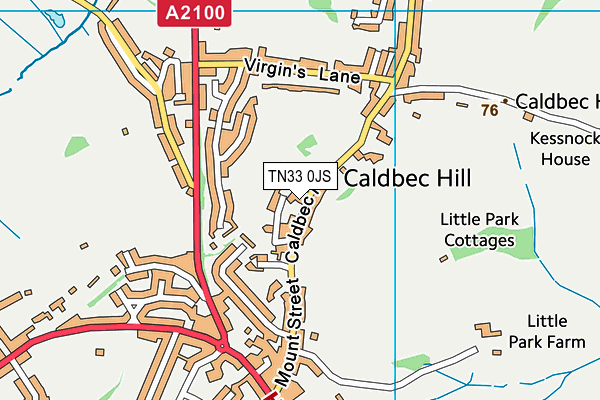 TN33 0JS map - OS VectorMap District (Ordnance Survey)