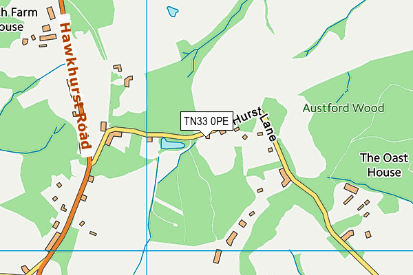 TN33 0PE map - OS VectorMap District (Ordnance Survey)